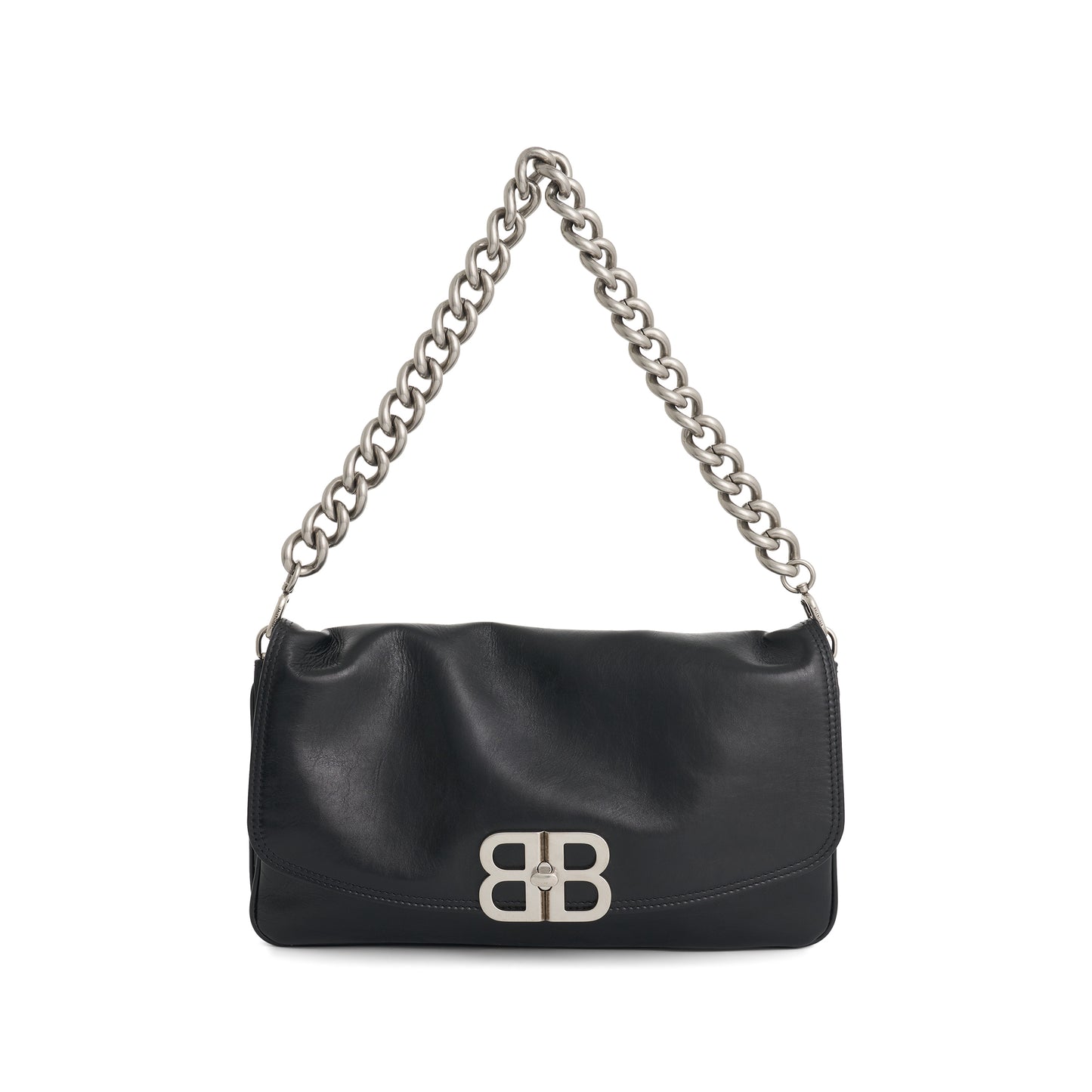 Medium BB Soft Flap Bag in Black