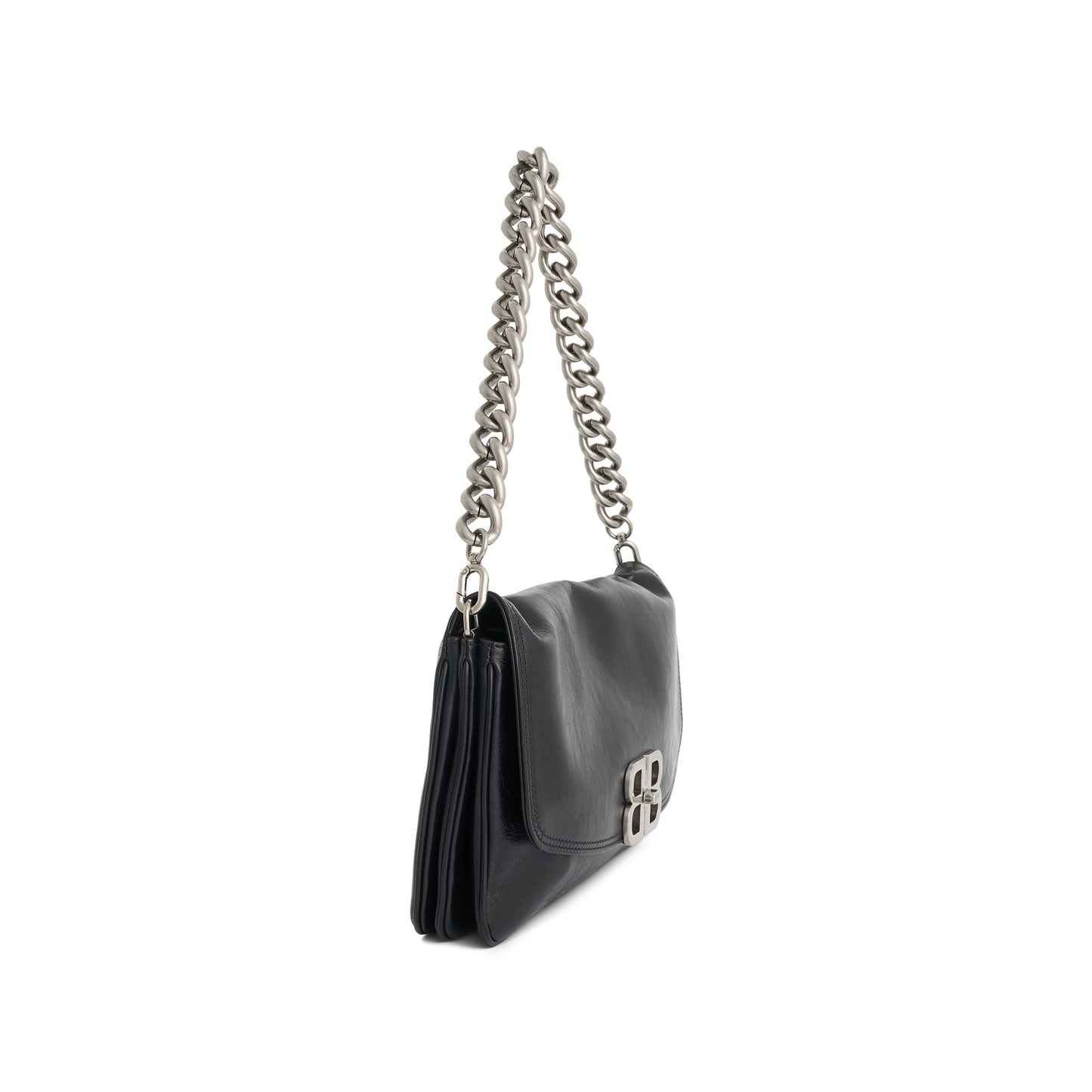 Medium BB Soft Flap Bag in Black