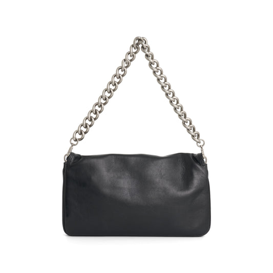 Medium BB Soft Flap Bag in Black