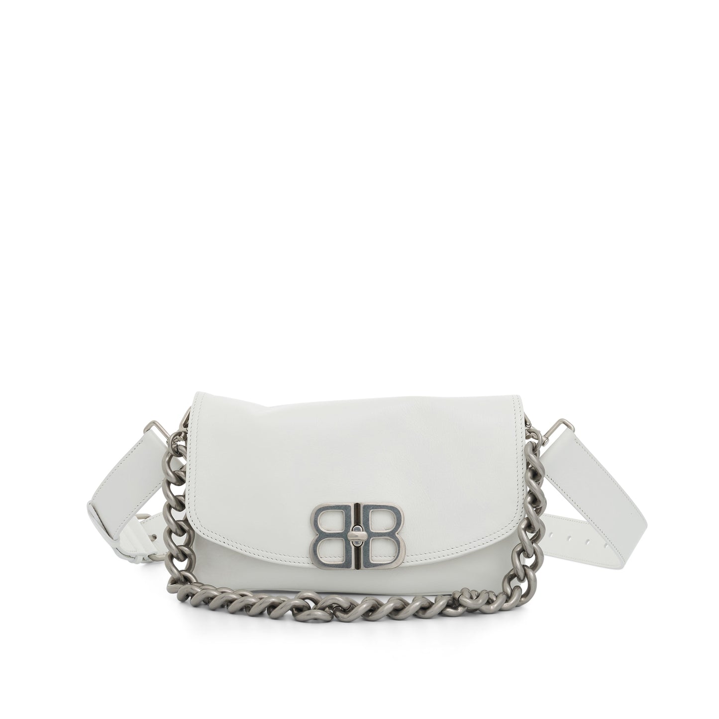 Small BB Soft Flap Bag in Optic White