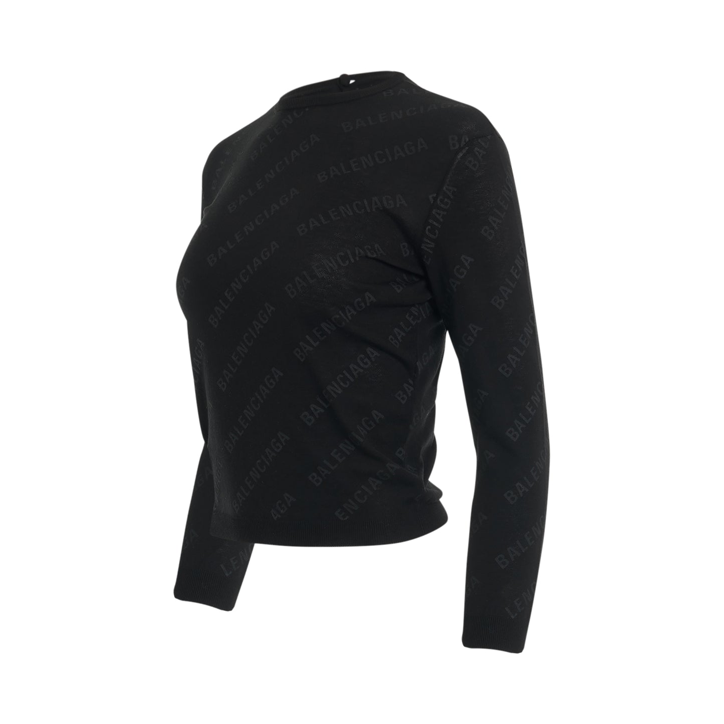 Allover Logo Knit Sweater in Black