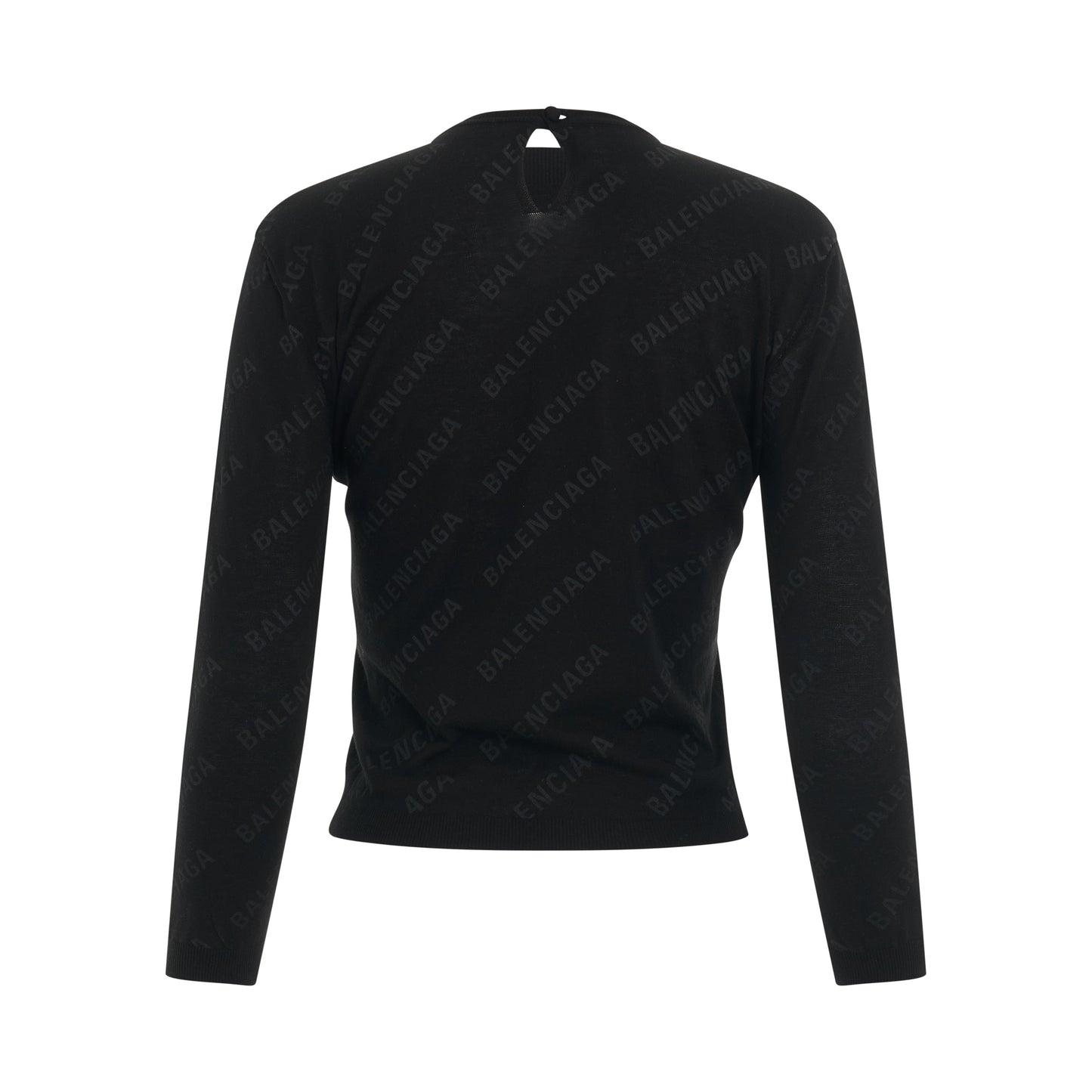 Allover Logo Knit Sweater in Black