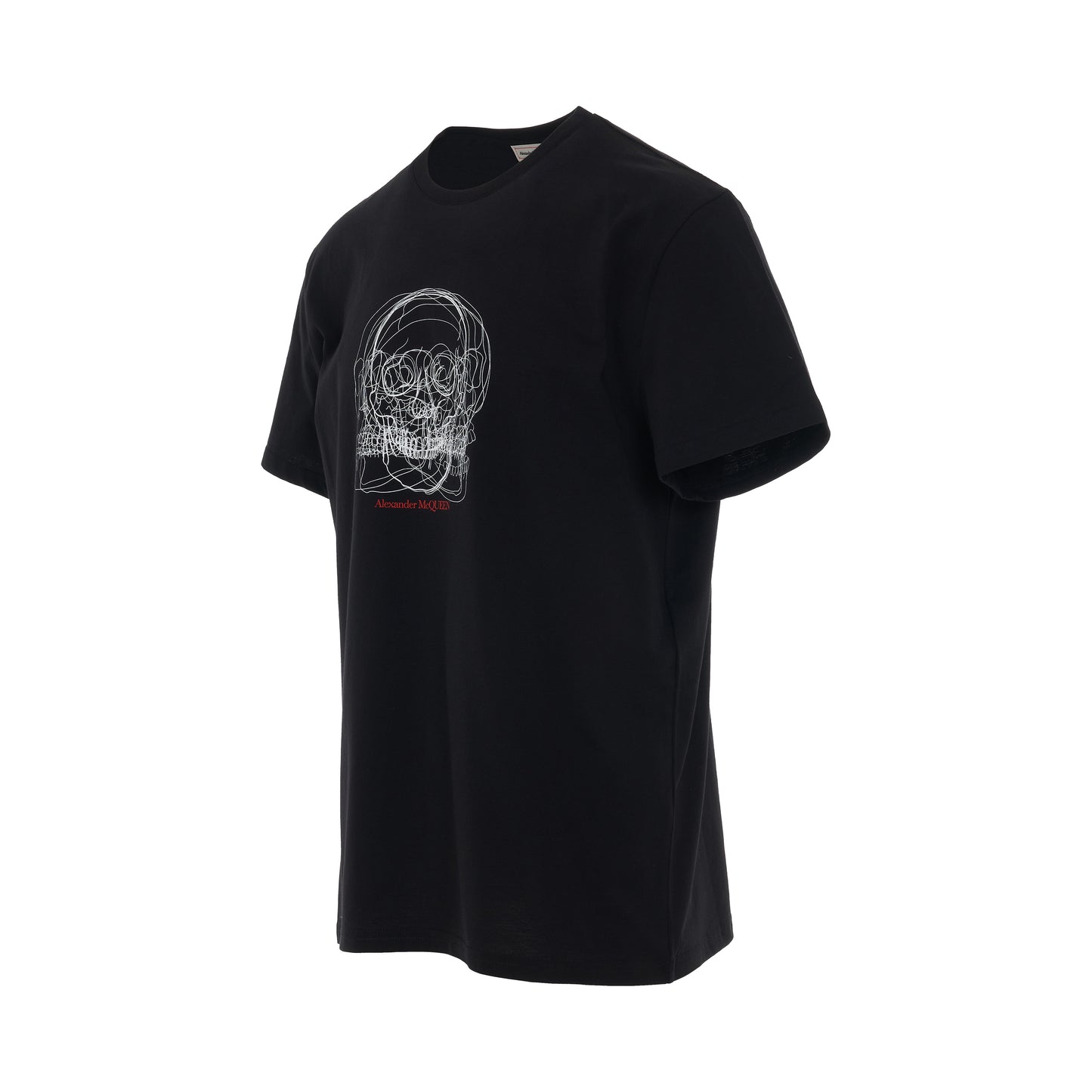 Sketch Skull Print Logo T-Shirt in Black