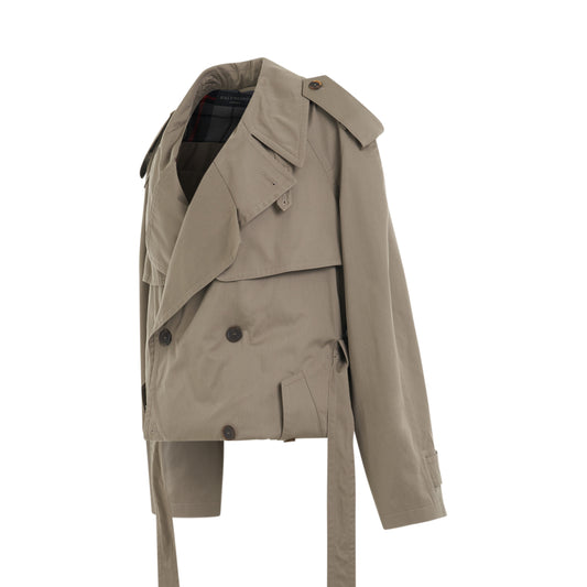 Belted Waist Trench Coat in Sand Beige