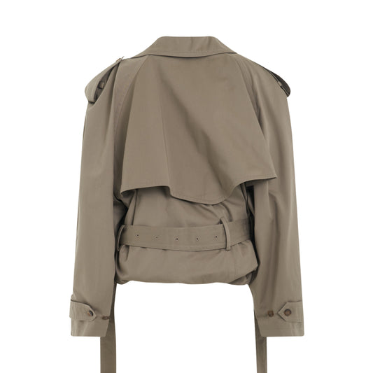 Belted Waist Trench Coat in Sand Beige