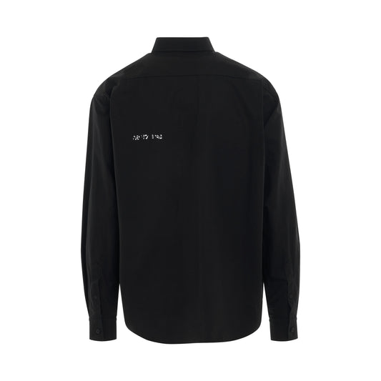 Logo Long Sleeve Oversized Shirt in Black