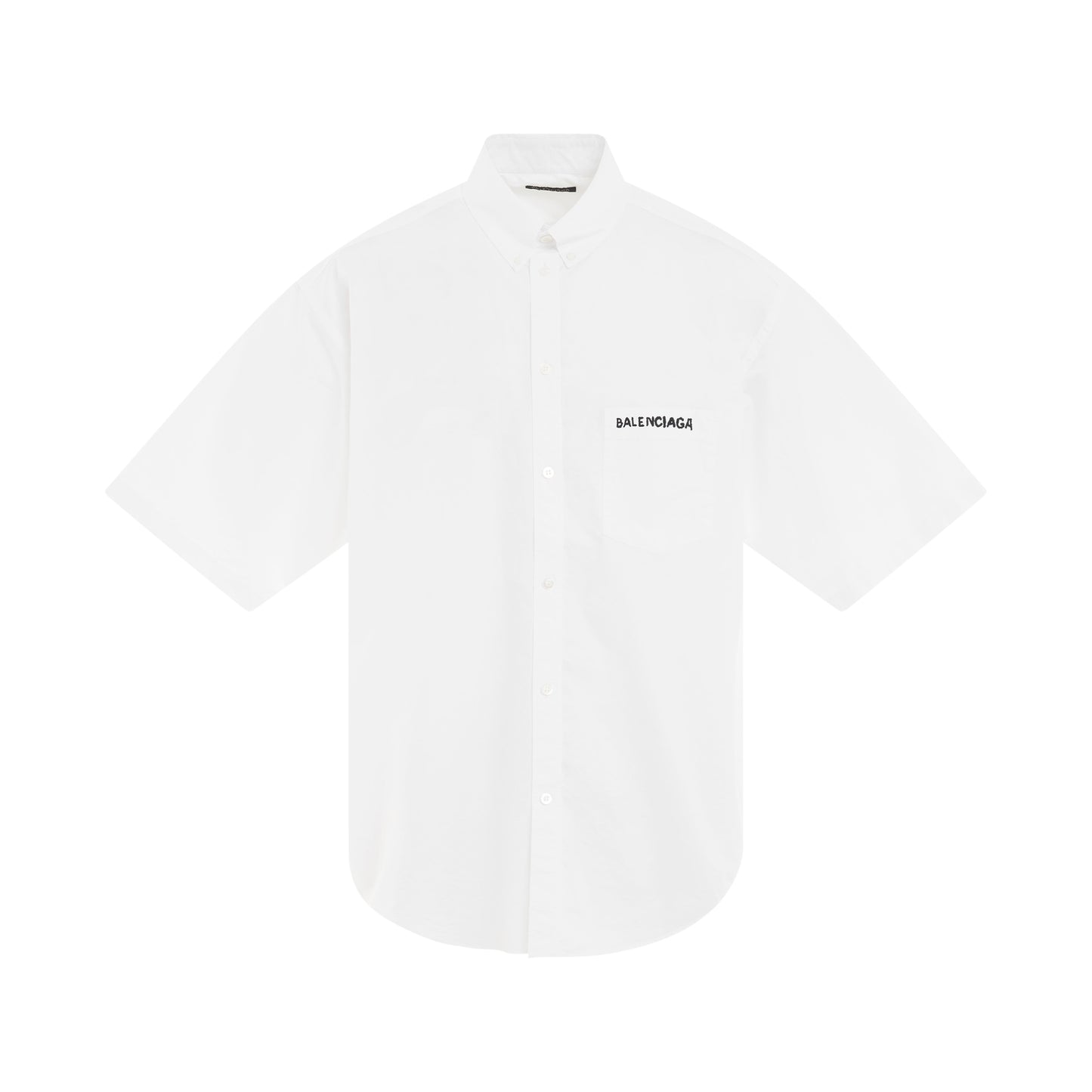 Logo Short Sleeve Oversized Shirt in White