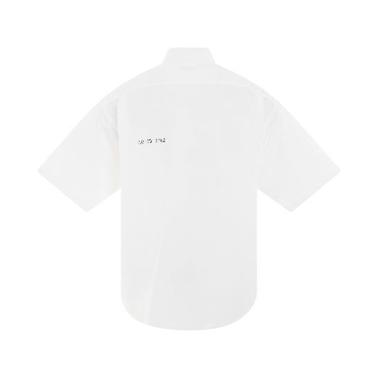 Logo Short Sleeve Oversized Shirt in White