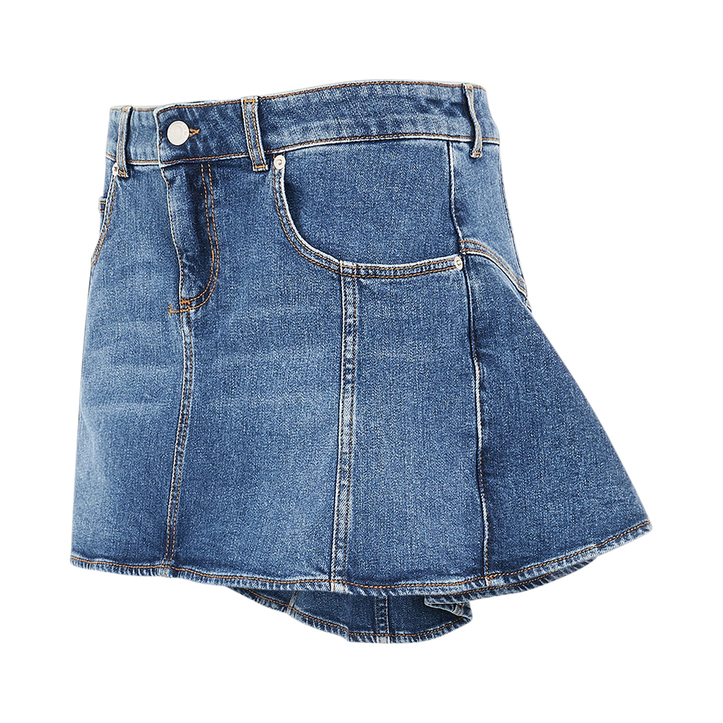 Kick Back Denim Skirt in Blue Wash