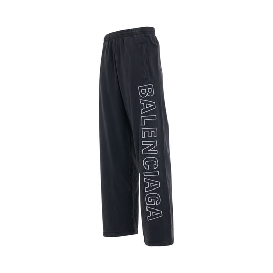 Baggy Sweatpants in Washed Black/White