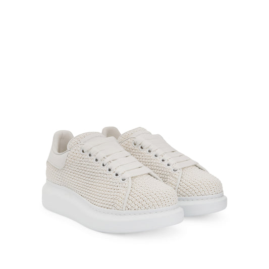 Larry Oversized Raffia Sneaker in White