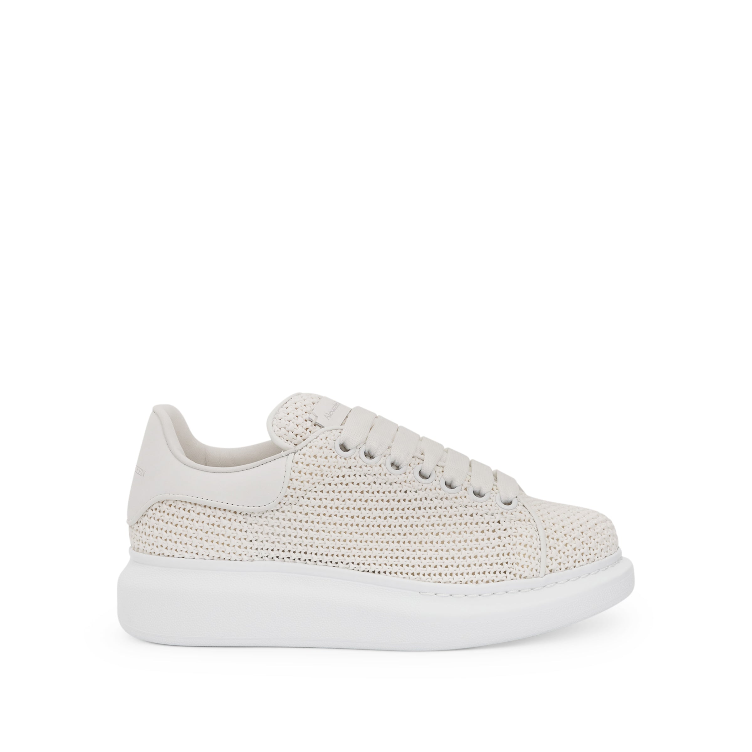 Larry Oversized Raffia Sneaker in White