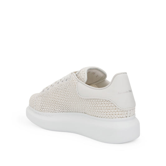 Larry Oversized Raffia Sneaker in White