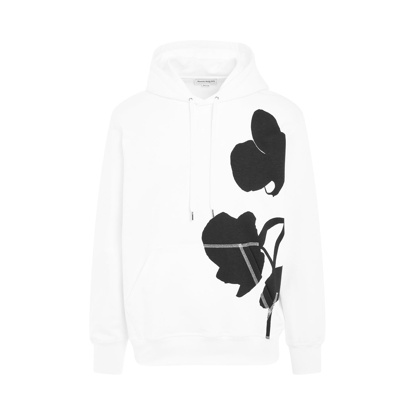 Orchid Print Hoodie in White