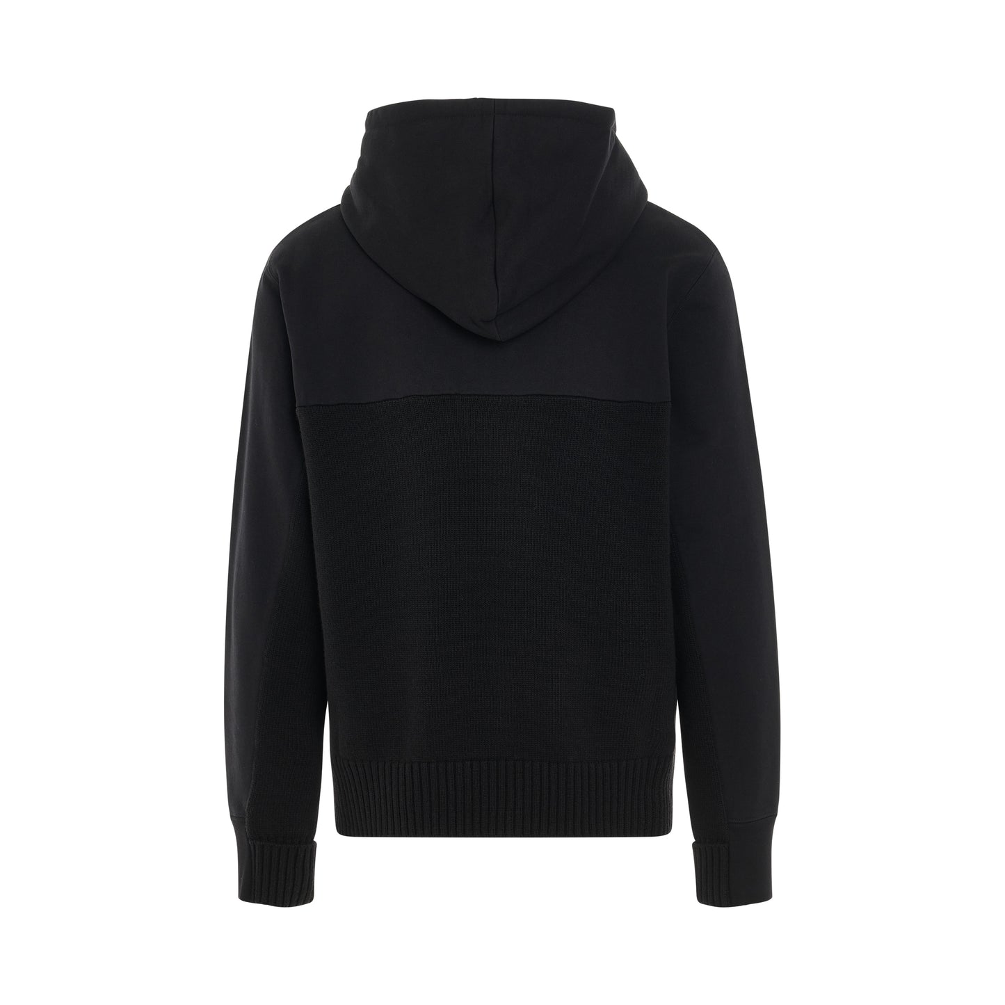 Hybrid Logo with Charm Hooded Sweater in Black