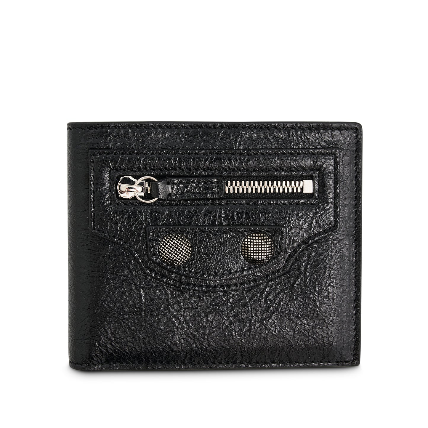 Le Cagole Men Square Fold Wallet in Black