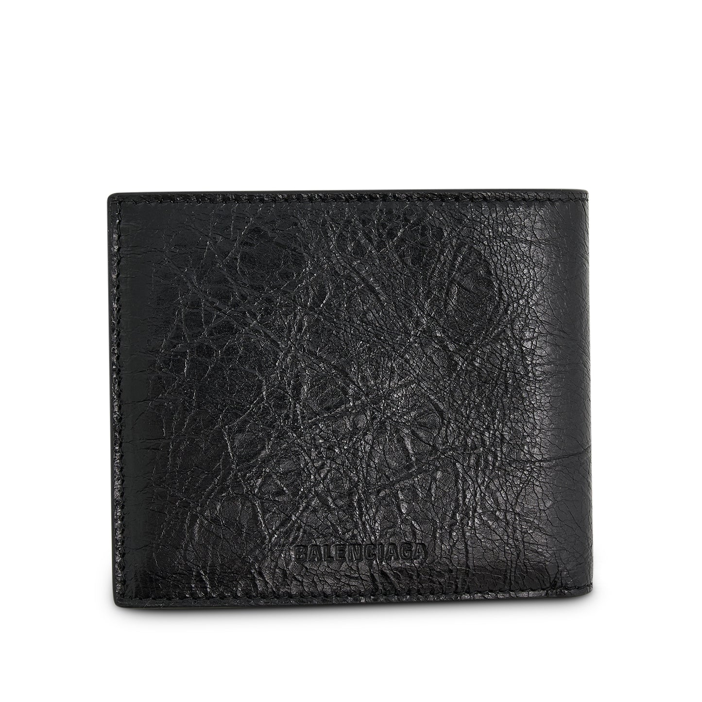 Le Cagole Men Square Fold Wallet in Black