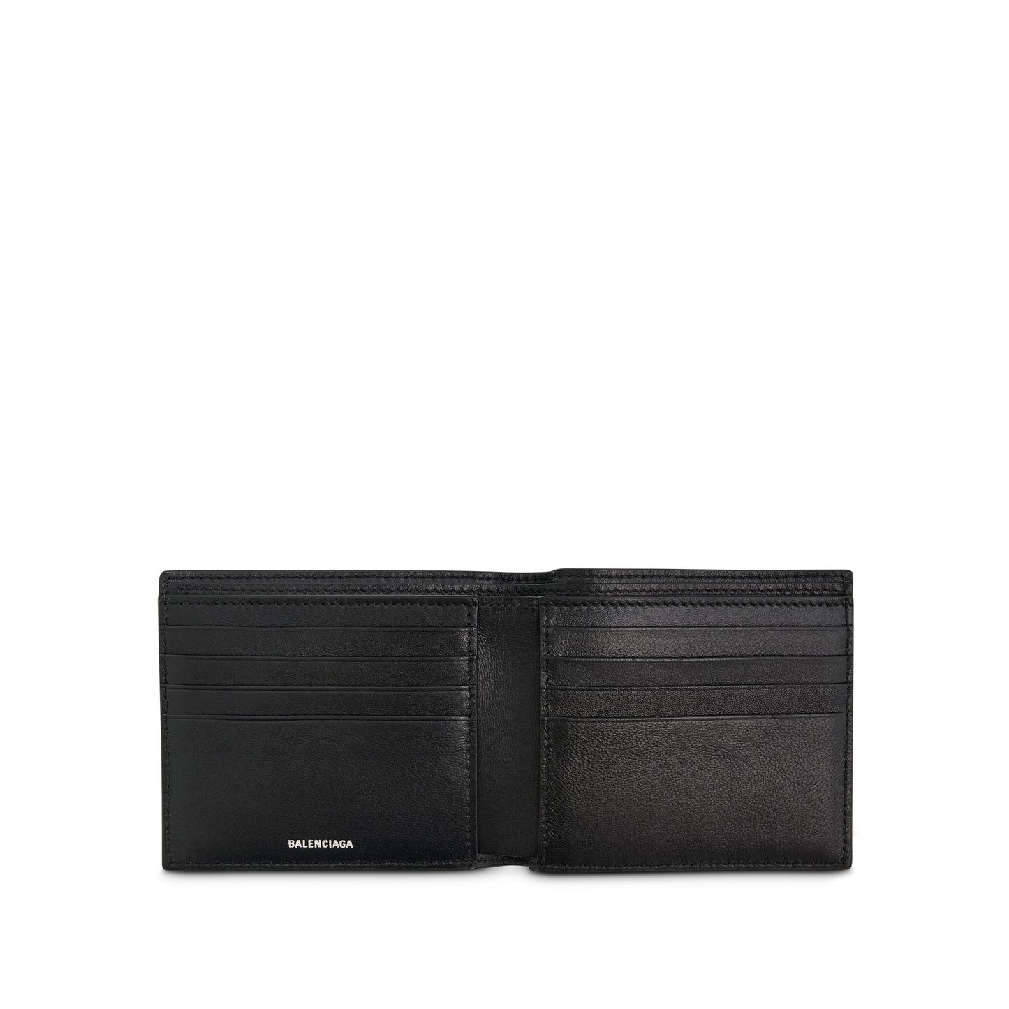 Le Cagole Men Square Fold Wallet in Black