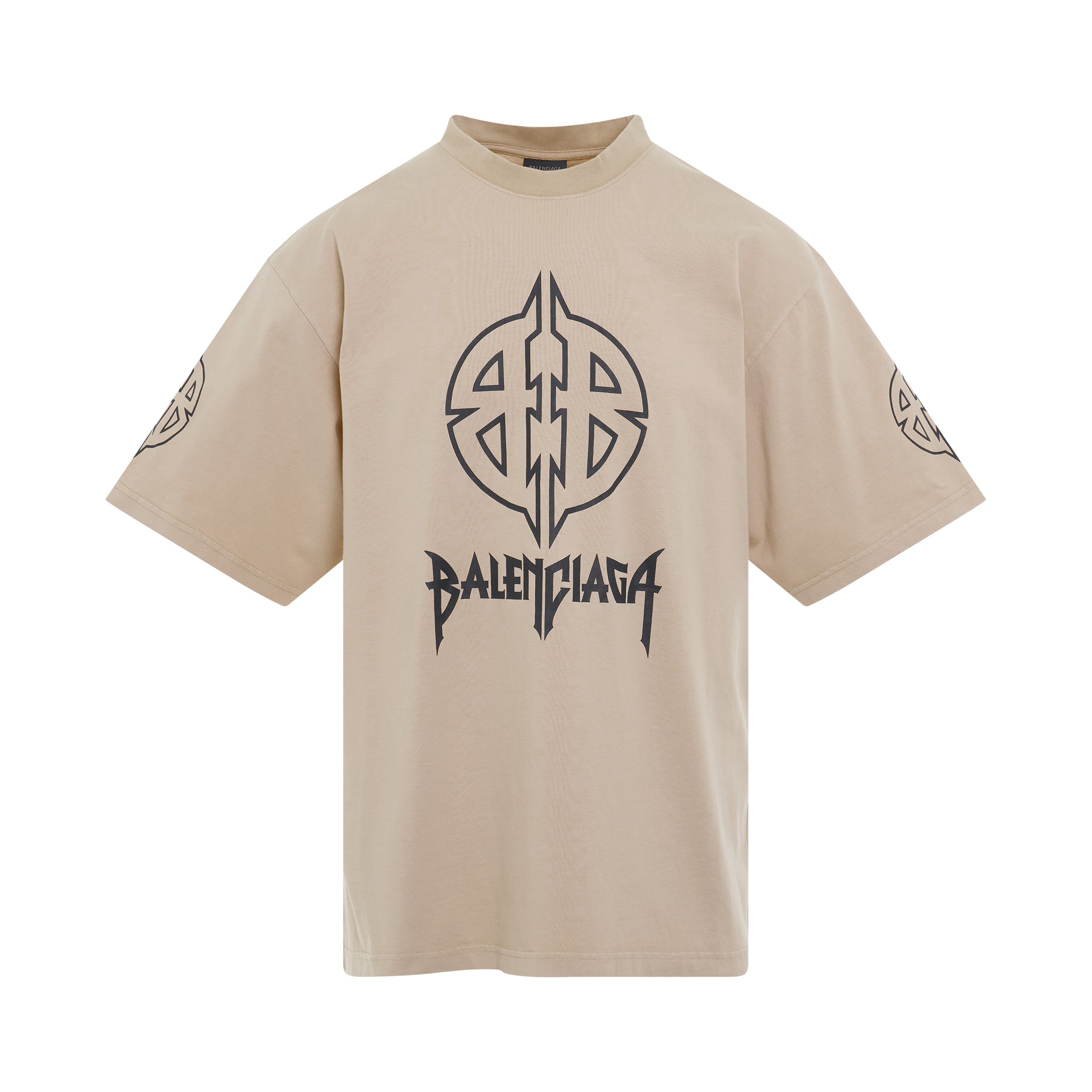 Metal BB Logo Medium Fit T-Shirt in Light Beige