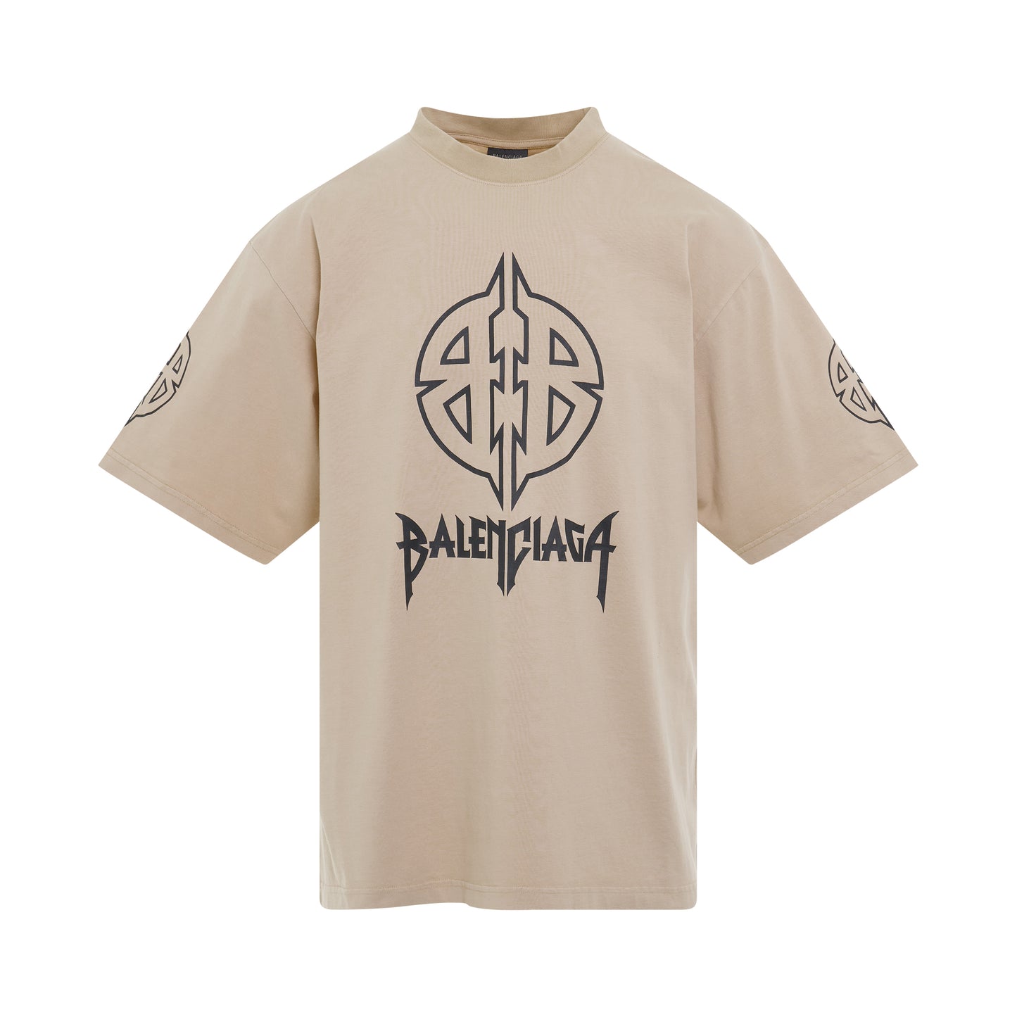 Metal BB Logo Medium Fit T-Shirt in Light Beige