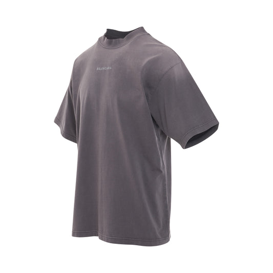 Back Logo Medium Fit T-Shirt in Purple/Grey