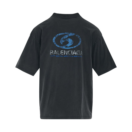 Surfer Logo T-Shirt in Faded Black/Blue