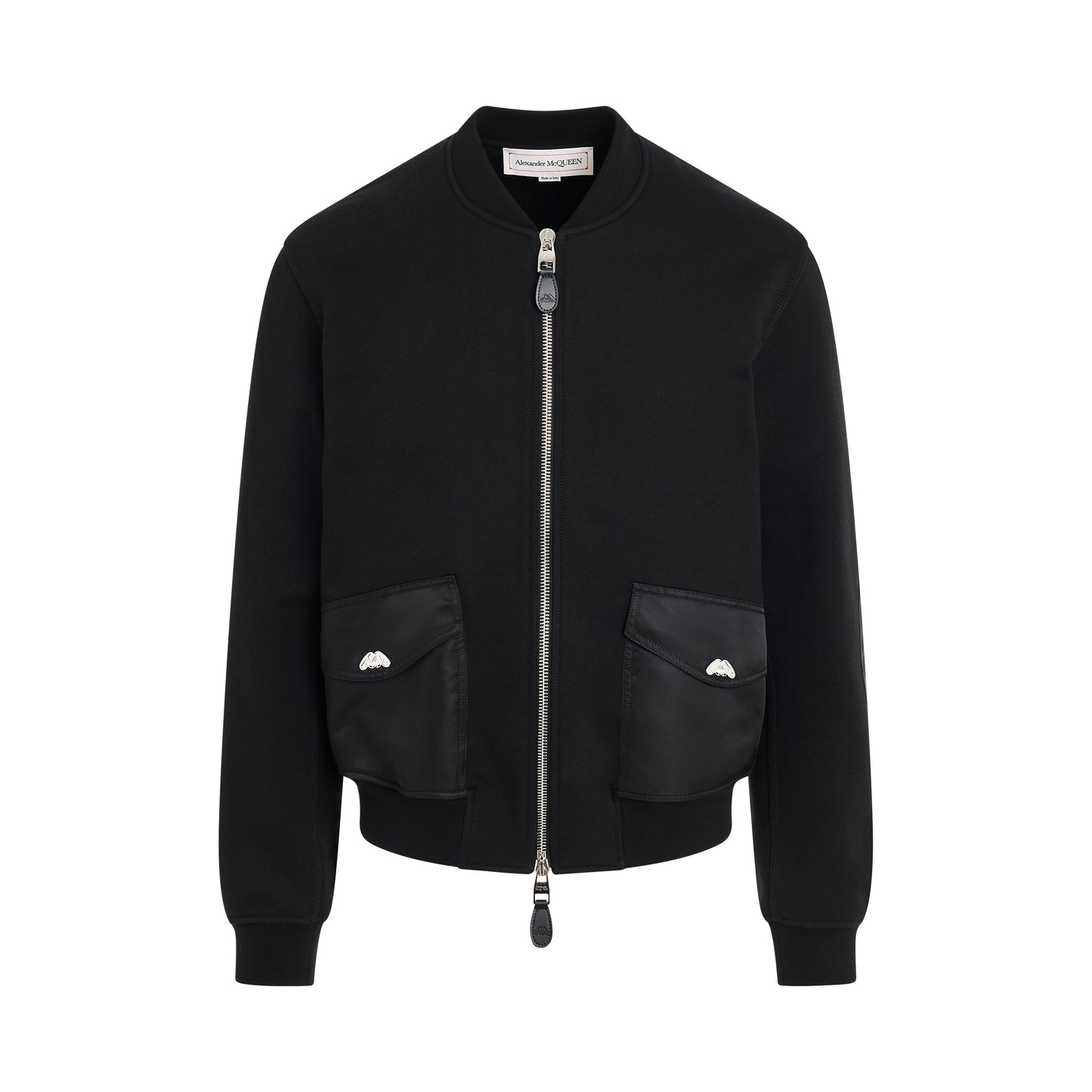 Heavy Loopback Bomber Jacket in Black