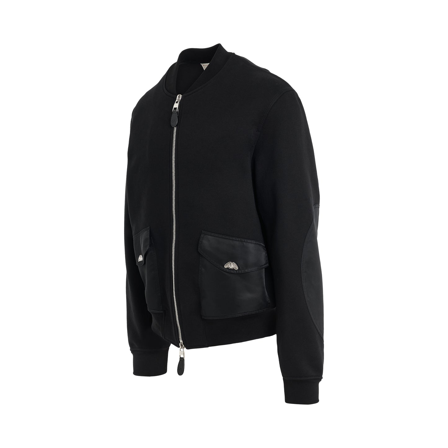 Heavy Loopback Bomber Jacket in Black