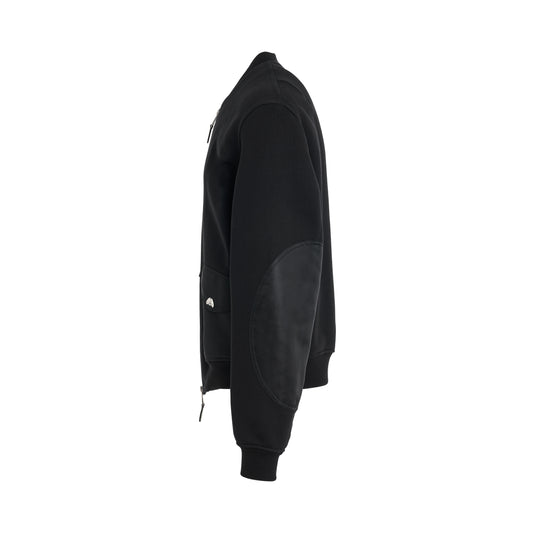 Heavy Loopback Bomber Jacket in Black