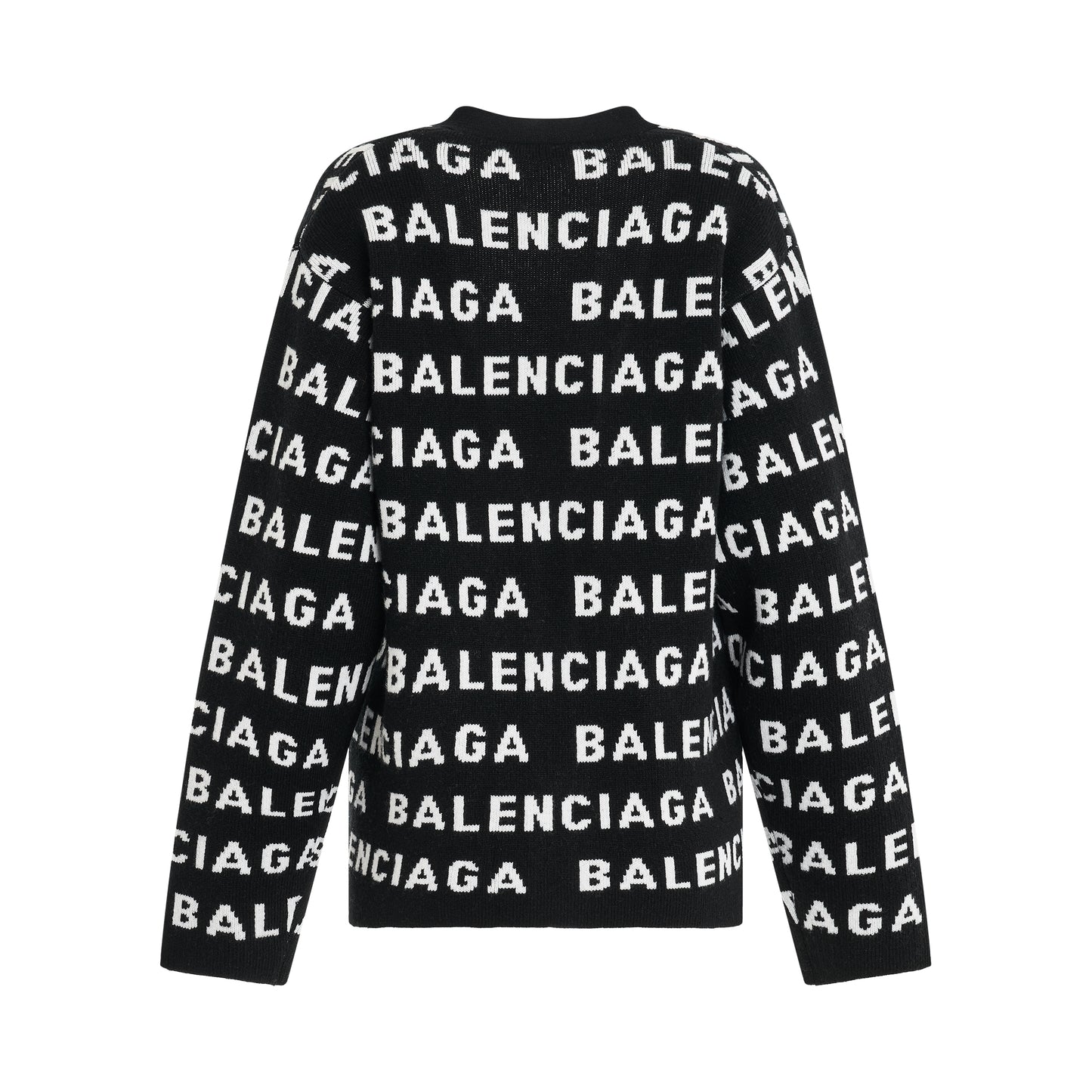 All-Over Logo Cardigan in Black/White