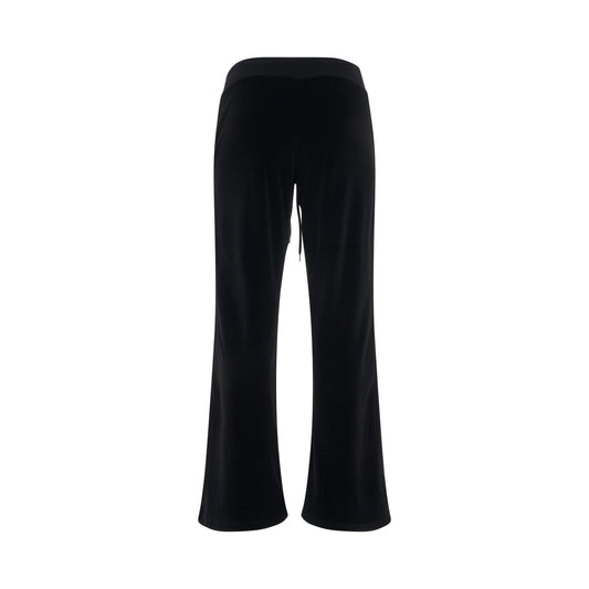 Low-Waist Velvet Joggers Pants in Black