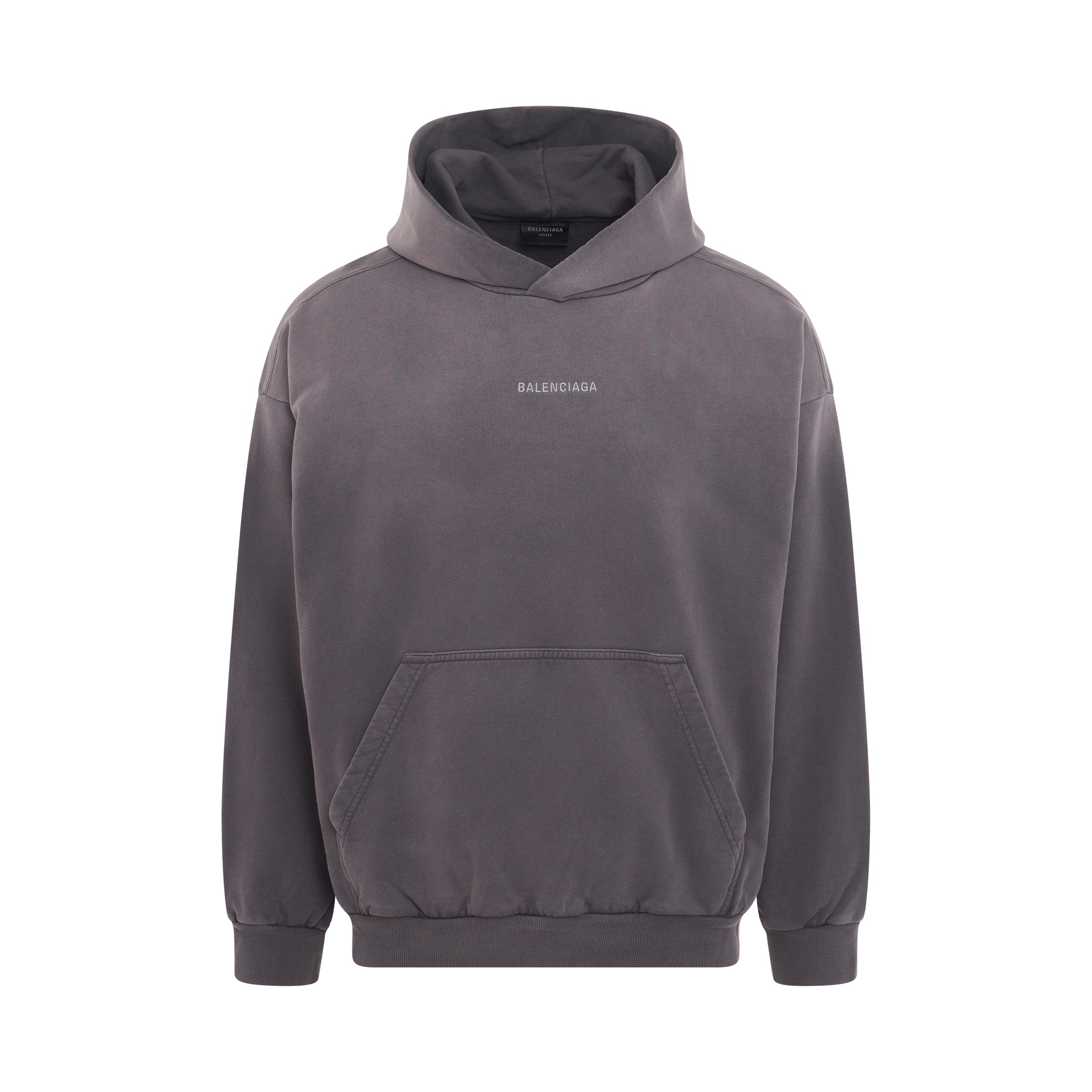 Back Logo Medium Fit Hoodie in Purple/Grey