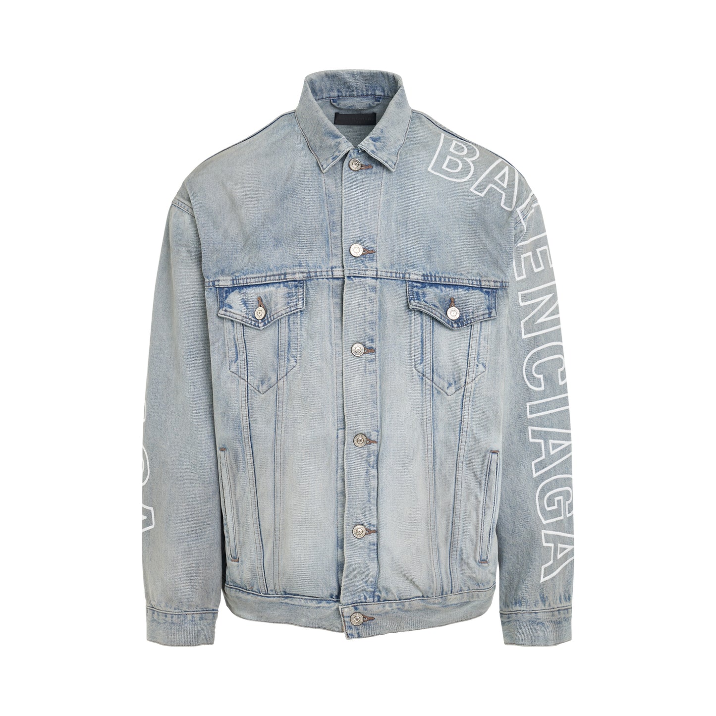 Large Fit Denim Jacket in Dirty Blue