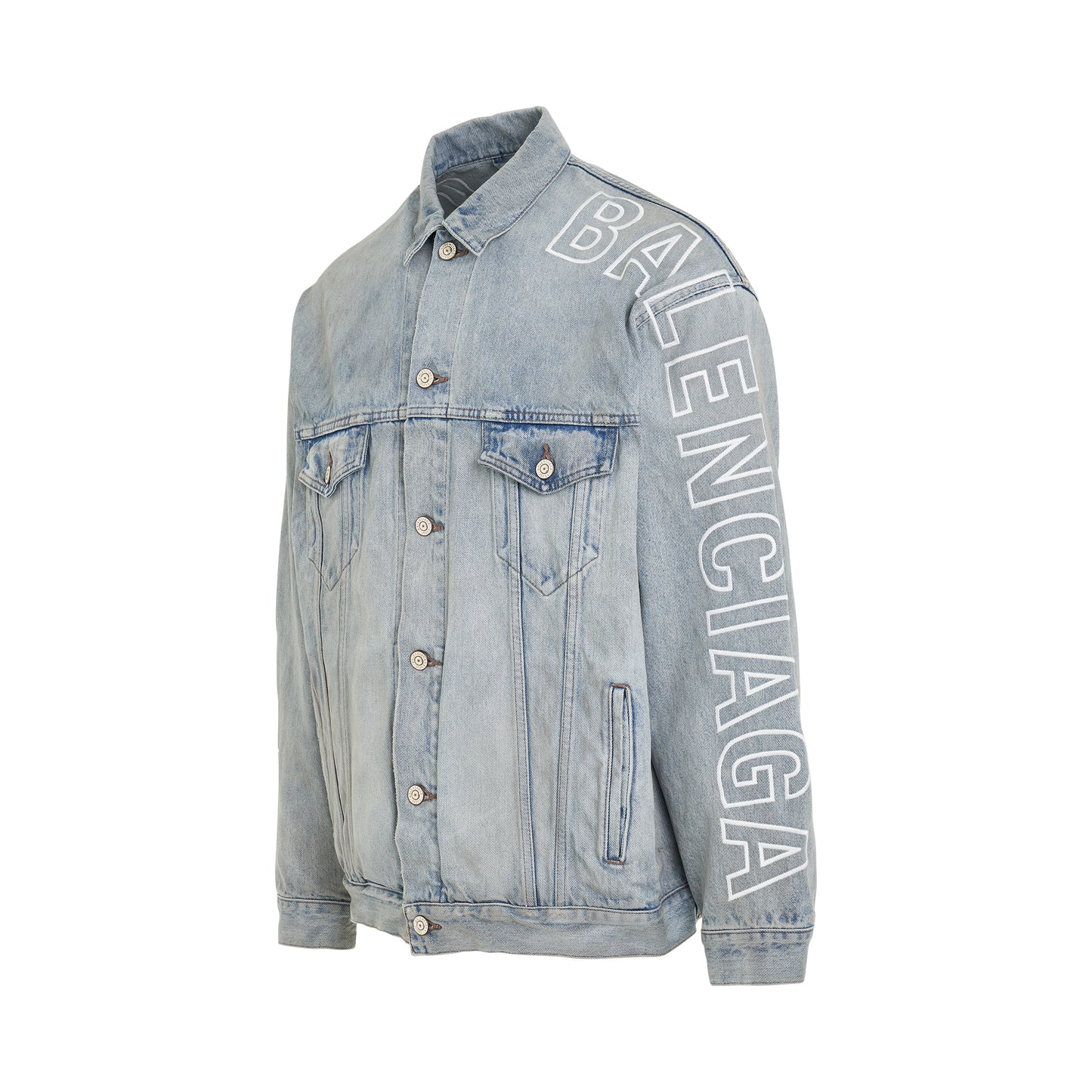 Large Fit Denim Jacket in Dirty Blue