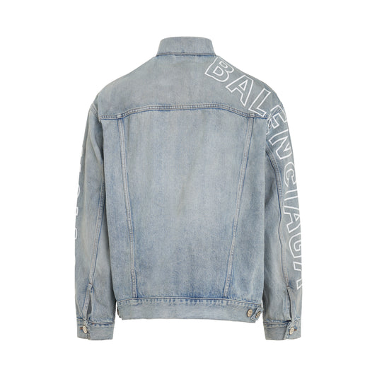 Large Fit Denim Jacket in Dirty Blue