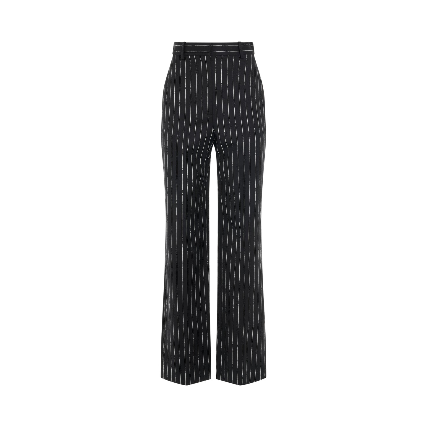 Certified Broken Stripe Wool Pants in Black