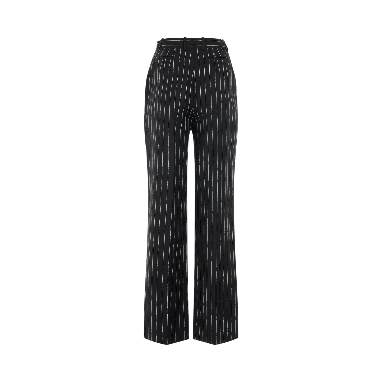 Certified Broken Stripe Wool Pants in Black