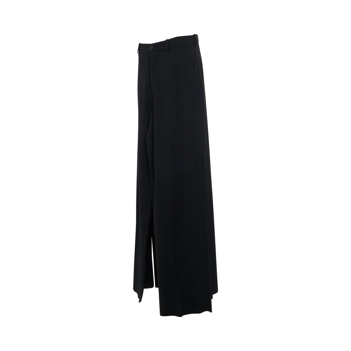 Deconstructed Double Front Pants in Black