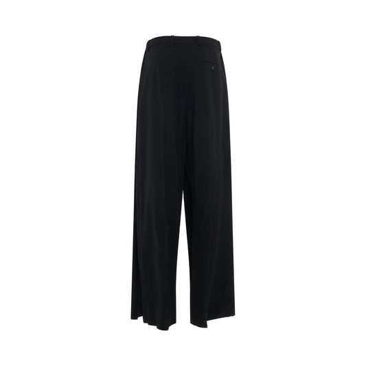 Deconstructed Double Front Pants in Black