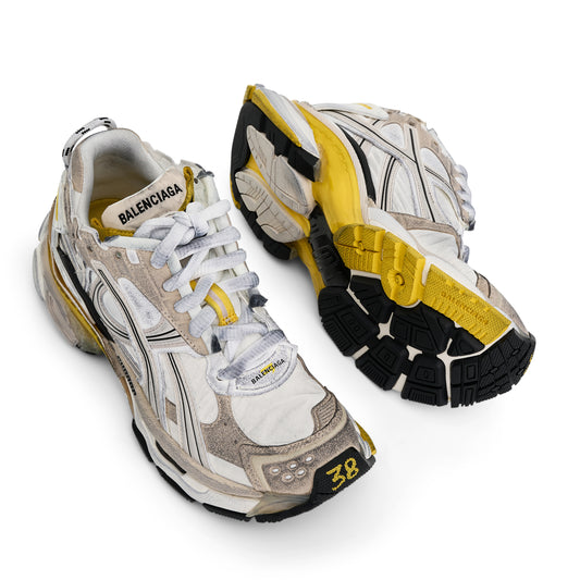 Runner Sneakers in Grey/White/Yellow