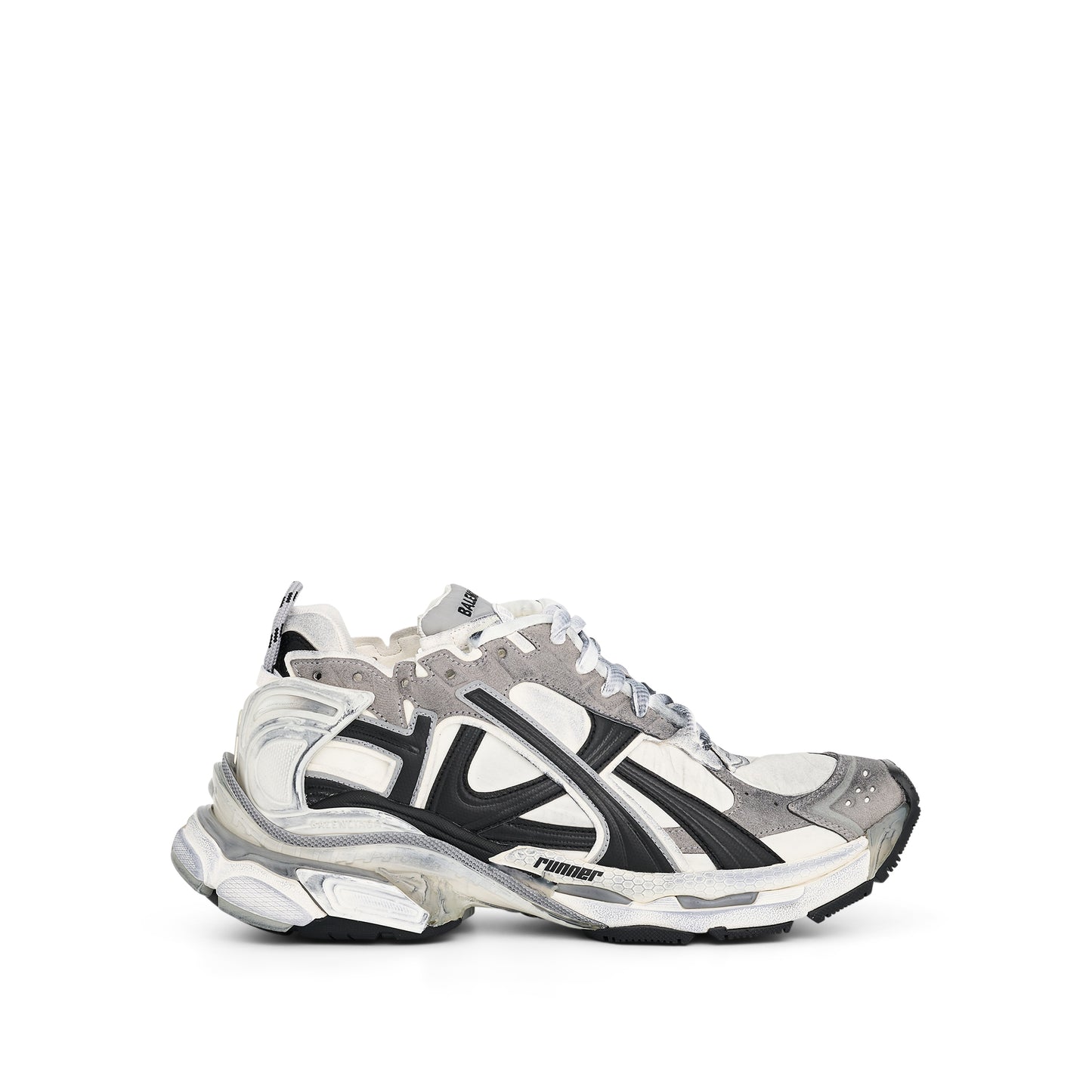 Runner Sneaker in Grey/White/Black