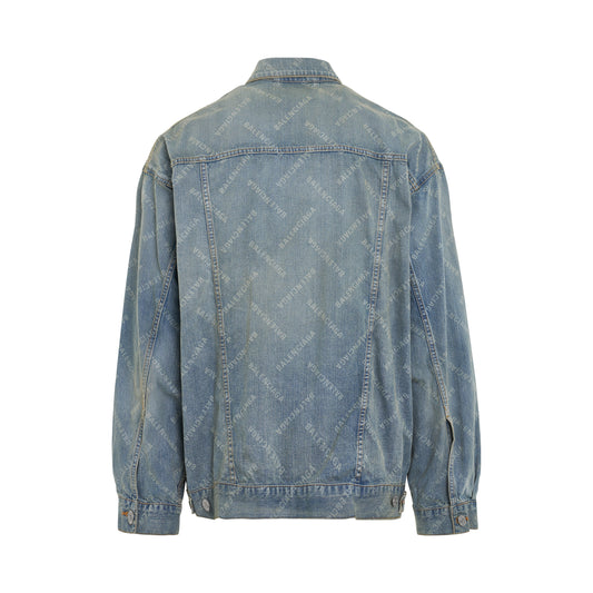 Japanese Ring Oversized Denim Jacket in Blue