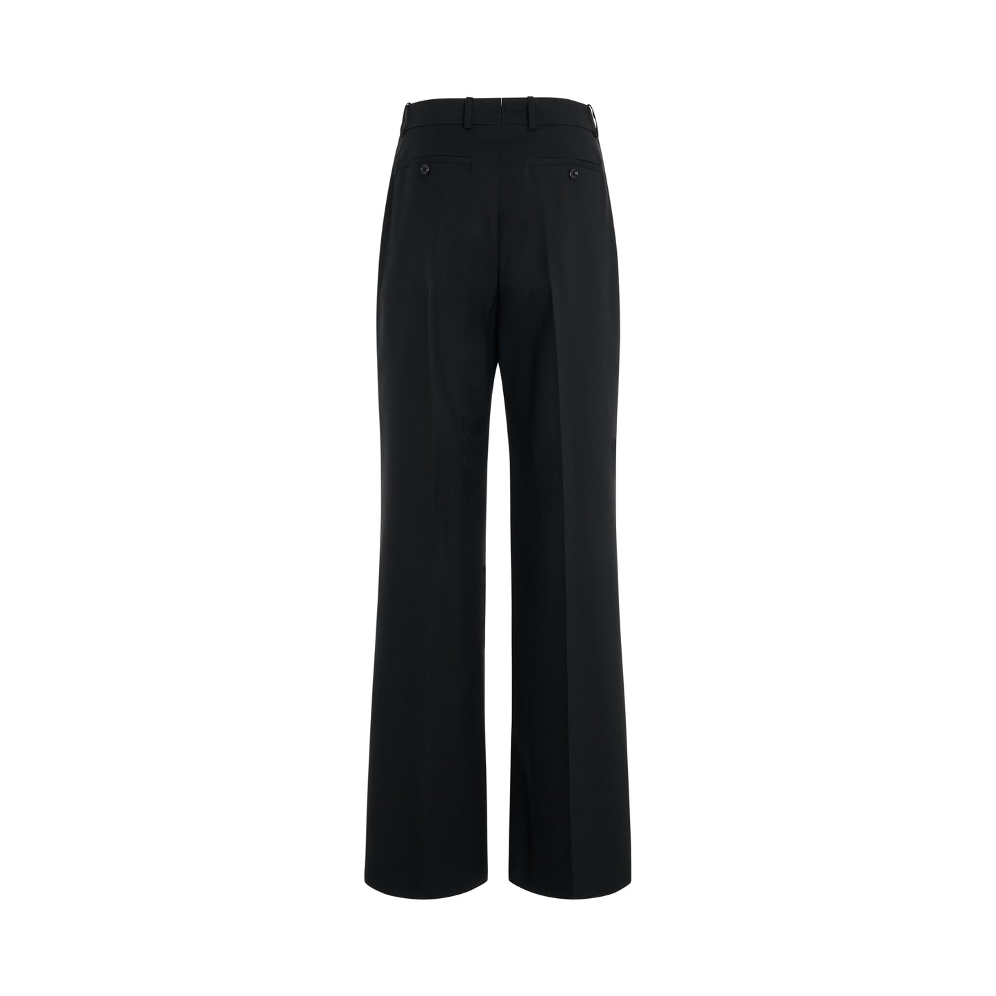 Wool Garbadine Baggy Trouser in Black