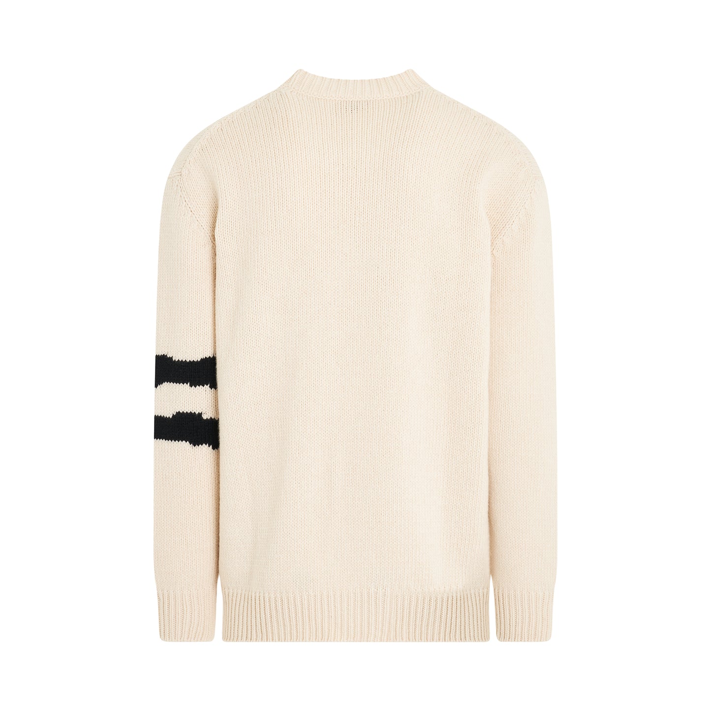 Skull Intarsia Knit Sweater in Cream/Black