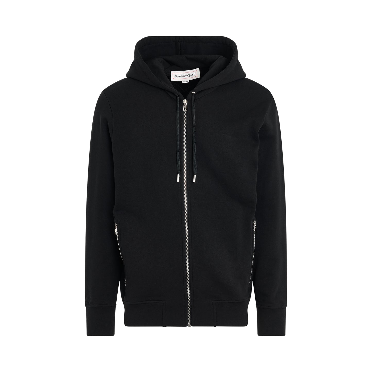 Oraganic Cotton Zip Hoodie in Black