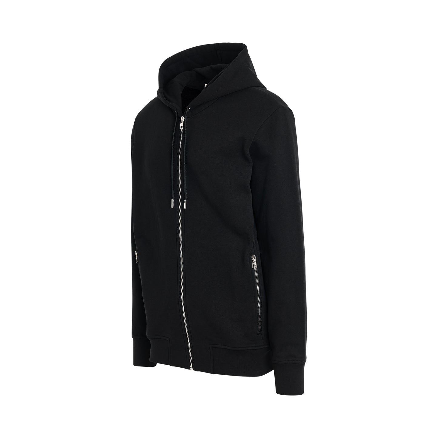 Oraganic Cotton Zip Hoodie in Black