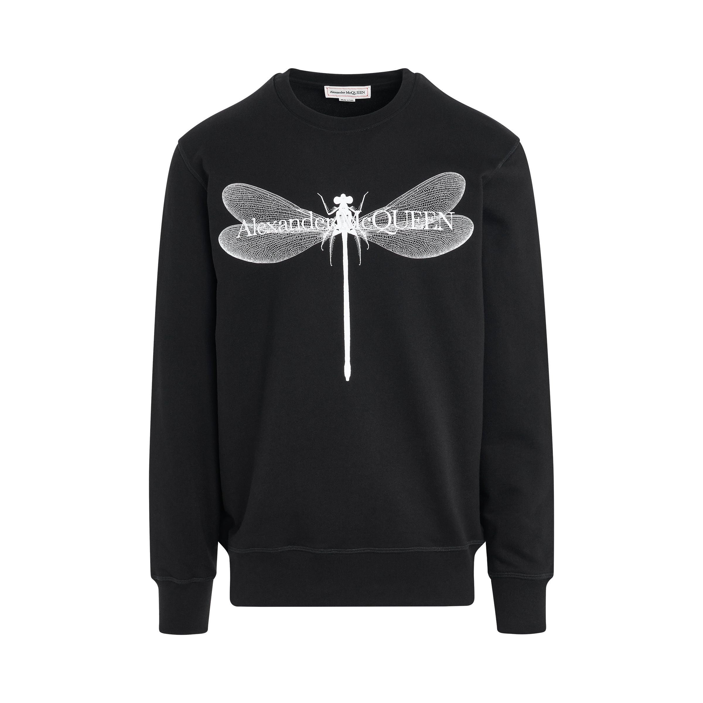 Dragonfly Print Sweatshirt in Black/White