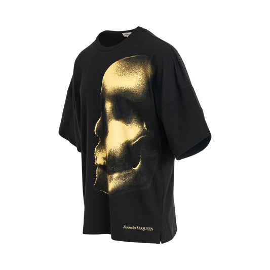 Shadow Skull Print T-Shirt in Black/Yellow