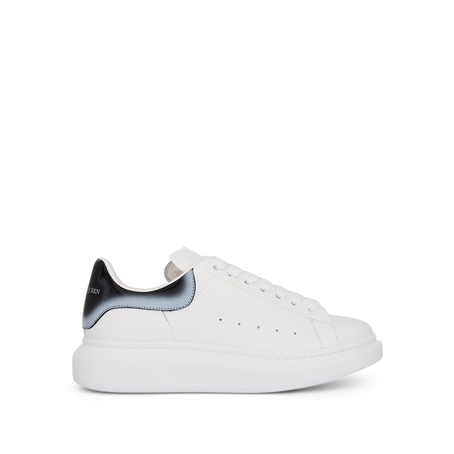 Larry Layered Heel Sneaker in White/Black/Silver