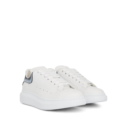 Larry Layered Heel Sneaker in White/Black/Silver